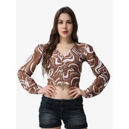 Popwings Women Solid Print Crop Top-picture-18