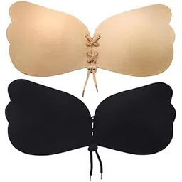 porali Strapless Backless Adhesive Bra, Silicone Gel Push-Up Design, B Size, Beige, Pack of 1-picture-19