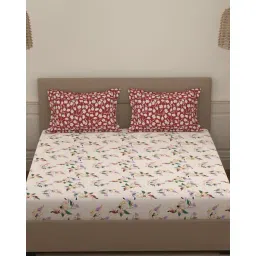 portico 144 TC Morning Glory Cotton Fitted Bedsheet image 2