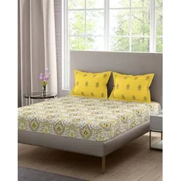 portico 144 TC Printed Double Bedsheet with Pillow Covers-picture-33
