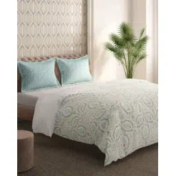portico 164 TC Floral Print King-Size Bedcover with 2 Pillow Covers-picture-24