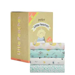 Portico Pack of 4 Infants Little Peaches 100% Cotton Swaddle Jersey-picture-6