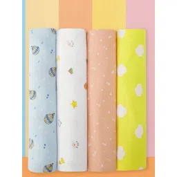 Portico Pack of 4 Infants Little Peaches Pure Cotton Muslin Swaddle-picture-12