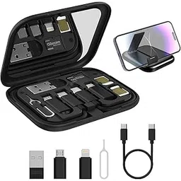 Portronics Snapcase 60W Multifunctional Fast Charging Data Cable Kit, Conversion Set USB A & Type C to Male Micro/Type C/Lightning,Data Transfer,Sim Storage,Sim Eject Pin,Pocket Mirror,Phone Holder-picture-13