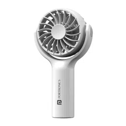 portronics White Toofan Mini rechargeable fan with powerful 7800 RPM airflow, perfect as a compact portable fan for on-the-go personal cooling in hot weather-picture-29