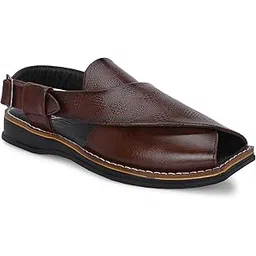 pos planet of shoes POS Men's Ethnic Synthetic Leather Peshawari Slip On Sandal | Shoes for Wedding|Party|Occasions|Fashion|Stylish|Outdoor|Lightweight|Shoes with TPR Sole-picture-31