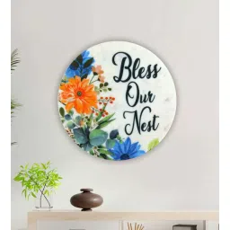 posh n plush Bless Our Nest White Marble Wall Art-picture-24