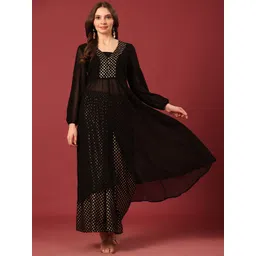Poshak Hub Ethnic Motifs Printed A-Line Kurta with Palazzos-picture-37