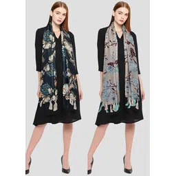 poshampaa Printed Chiffon Women Multicolor Scarf, Stole, Fancy Scarf-picture-24