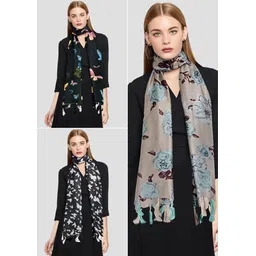 poshampaa Printed Chiffon Women Multicolor Stole, Scarf, Fancy Scarf-picture-23