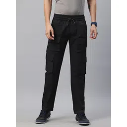 POSHAX Men High-Rise Cotton Cargo Trousers-picture-26