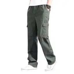 poshax Men Relaxed Fit Cargo Pants with Insert Pockets-picture-21