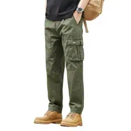 poshax Men Relaxed Fit Cargo Pants with Insert Pockets-picture-26