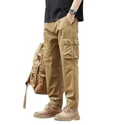 poshax Men Relaxed Fit Cargo Pants with Insert Pockets-picture-26
