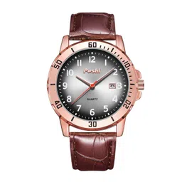 Poshi Men Leather Strap Round Dial Waterproof Watch-picture-31