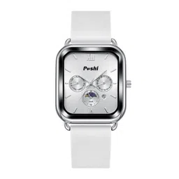 Poshi Men Square Dial Silicone Strap Watch with Adjustable Clasp-picture-11