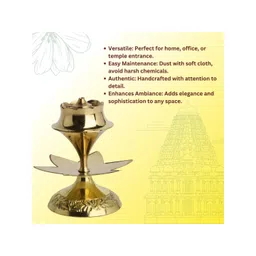 POSHIFY Brass Agarbathi Stand: Incense Stick Holder for Puja Room, Home Decor image 3