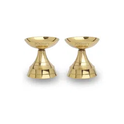 POSHIFY Niranjan Brass Diya (pack of 2)- Diya for Puja, Home Decor, and Festival Celebrations-picture-10