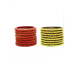 poshing Set Of 2 Multi Glass Artificial Stones & Beads Bangles-image-14