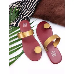 POSTCARD Women Green Solid One Toe Flats-picture-13