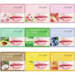 Poulqur Lip Mask Set – 10 Variants Fruit & Plant Series | Hydrating, Nourishing & Repairing Lip Masks with Natural Extracts | Smooth, Brighten & Moisturize Dry, Cracked Lips | Avocado, Rose, Aloe Vera, Honey & More (30 Pcs – 3 Each of 10 Variants)-image-16