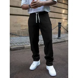 Powerlook Men Black Knitted Regular Fit Mid-Rise Cotton Track Pant-picture-14