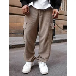 Powerlook Men Mid-Rise Relaxed-Fit Cargo Track Pants-picture-12