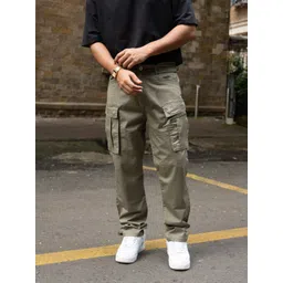 Powerlook Men Olive Regular Fit Cotton Utility Cargo Pant-picture-28