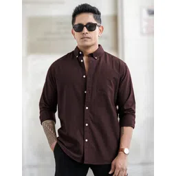 Powerlook Men Regular Fit Button-Down Collar Solid Cotton Casual Shirt-picture-20