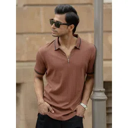 Powerlook Men Self Design Polo Collar Pure Cotton T-shirt-picture-21