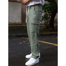 Powerlook Men Structured Regular Fit Mid-Rise Cargo Trousers-picture-16