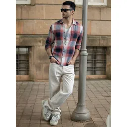 Powerlook Men Tartan Checked Spread Collar Casual Shirt-picture-15