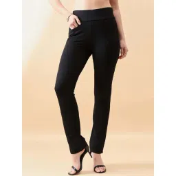 Powersutra Black Slim Fit Trousers-picture-15