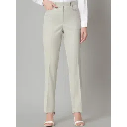 powersutra Slim Fit Poly Cotton Mid Waist Formal Trouser - Sage Green-picture-39