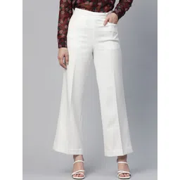 PowerSutra Women Cotton Comfort Fit Wide Parallel Trouser image 1