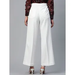 PowerSutra Women Cotton Comfort Fit Wide Parallel Trouser image 4