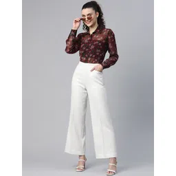 PowerSutra Women Cotton Comfort Fit Wide Parallel Trouser image 3