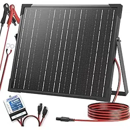 POWOXI 20W Solar Battery Charger 12V Solar Panel Trickle Maintainer +Upgraded 8A MPPT Controller+Adjustable Rack with Corner Protector for Car RV Boat-picture-22