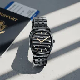 Poze By Sonata Quartz Analog Black Dial Black Metal Strap Watch For Men-picture-16