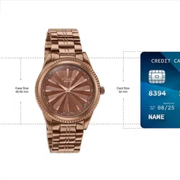 Poze By Sonata Quartz Analog Brown Dial Brown Metal Strap Watch For Men image 4