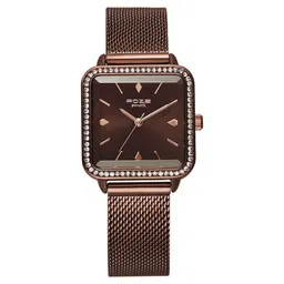 Poze by Sonata Quartz Analog Brown Dial Stainless Steel Strap Watch for Women-picture-19