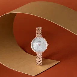 Poze By Sonata Quartz Analog Mother of Pearl Dial Rose Gold Metal Strap Watch For Women-picture-31