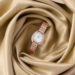 Poze By Sonata Quartz Analog Mother of Pearl Dial Rose Gold Metal Strap Watch For Women-picture-29