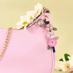 poze Key Chain Watch By Sonata Quartz Analog Rose Gold Dial Pink Leather Key Chain Strap Watch For Women-picture-14