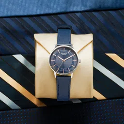 Sonata Poze Quartz Analog Blue Dial Blue Leather Strap Watch For Men-picture-41