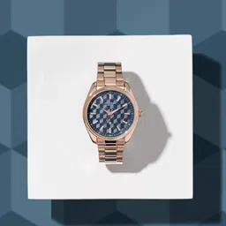 Sonata Poze Quartz Analog Blue Dial Rose Gold Colour Stainless Steel Strap Watch For Men-picture-26