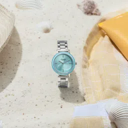 Sonata Poze Quartz Analog Blue Dial Stainless Steel Strap Watch For Women-picture-32