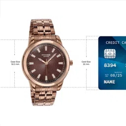 Sonata Poze Quartz Analog Brown Dial Brown Metal Strap Watch For Men image 4