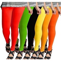pr pink royal Fashion Viscose Lycra Fabric Leggings for Women Multi Color Combo Pack of 6 | Color Red,Parrot Green,Black,Light Yellow,Yellow,Orange-picture-11