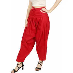 prabha creations Pure Cotton Solid Women ["Red"] Salwar-picture-28